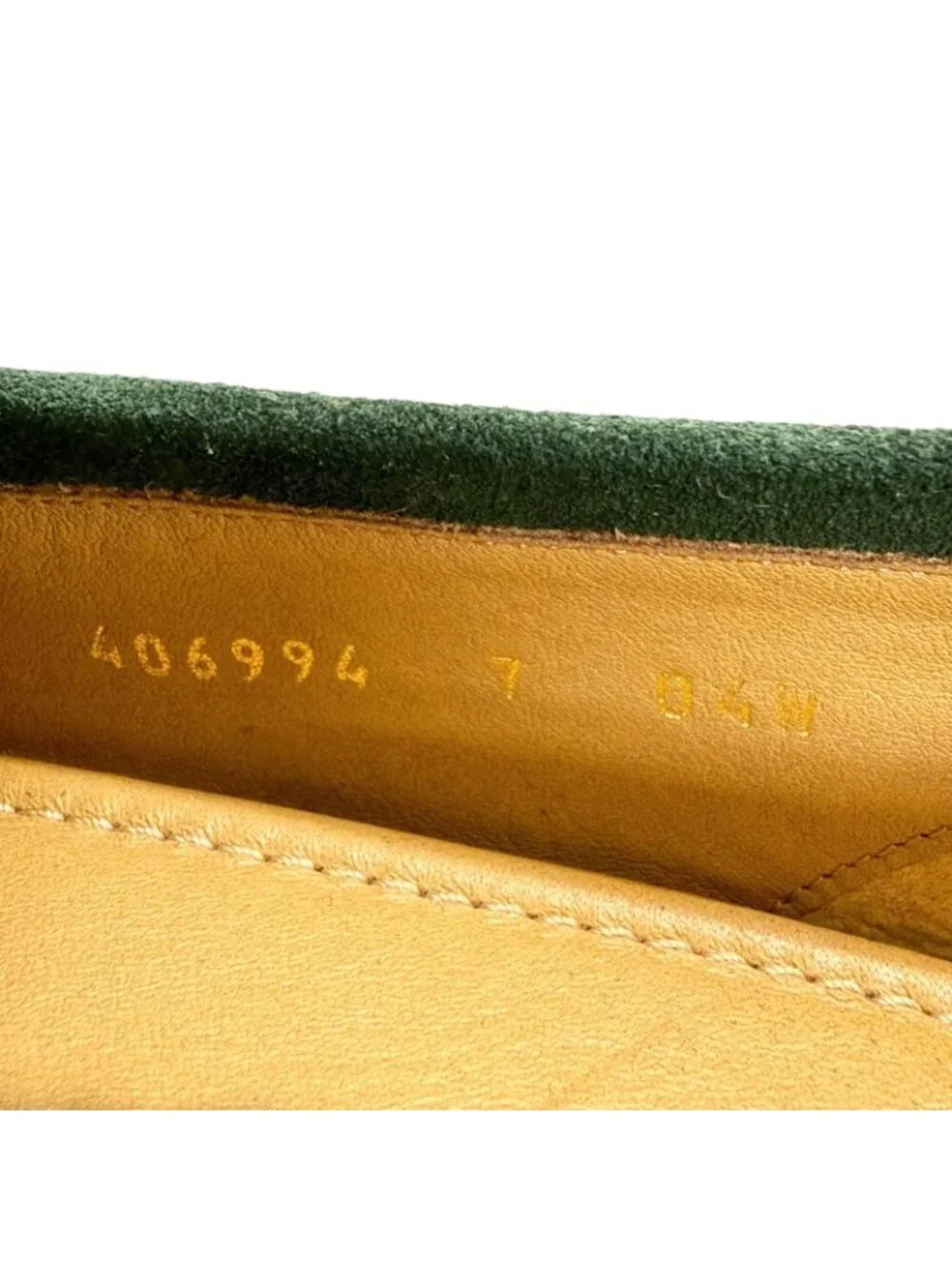 Gucci Suede Leather Horsebit Moccasins Loafers Green Gold